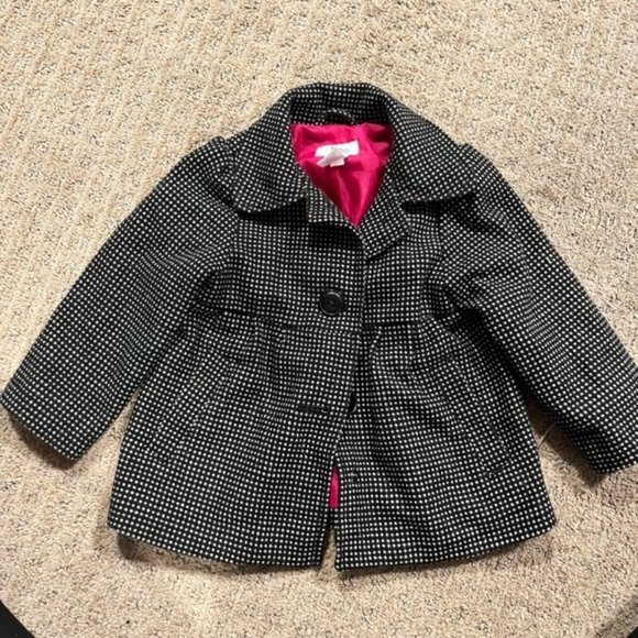 Circo 2T B&W Polka Dot Girls Coat - Picture 1 of 4